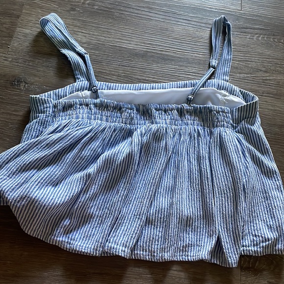 Very cute white and blue stripped cropped tank soo cute for the summer! - Picture 2 of 2